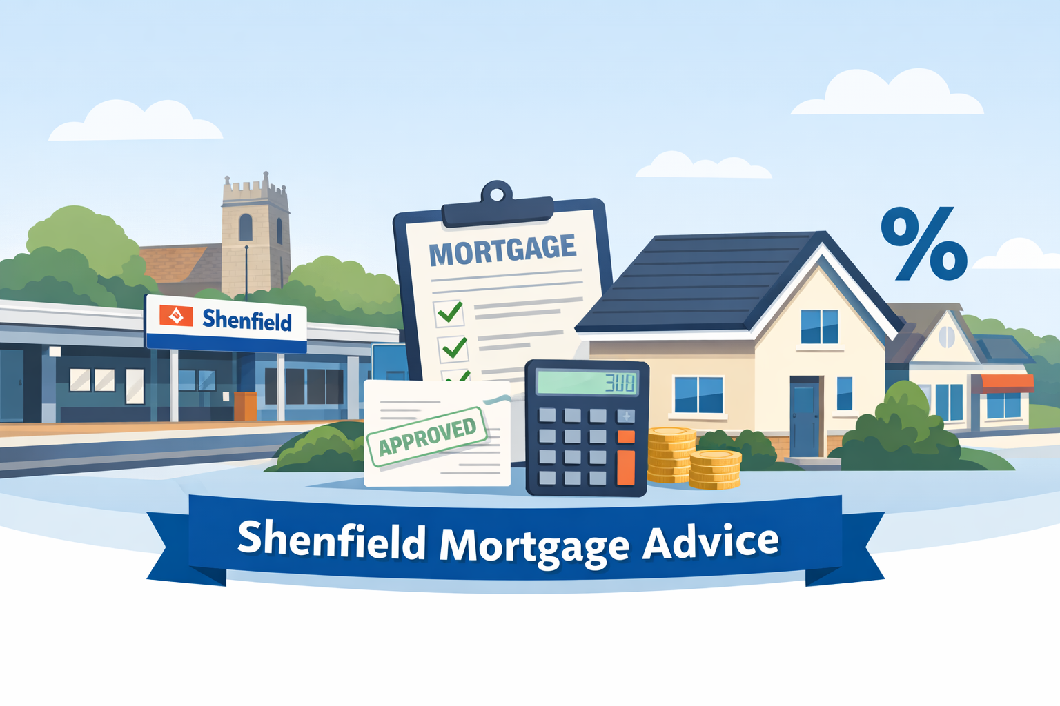 Illustration representing mortgage advice services in Shenfield.
