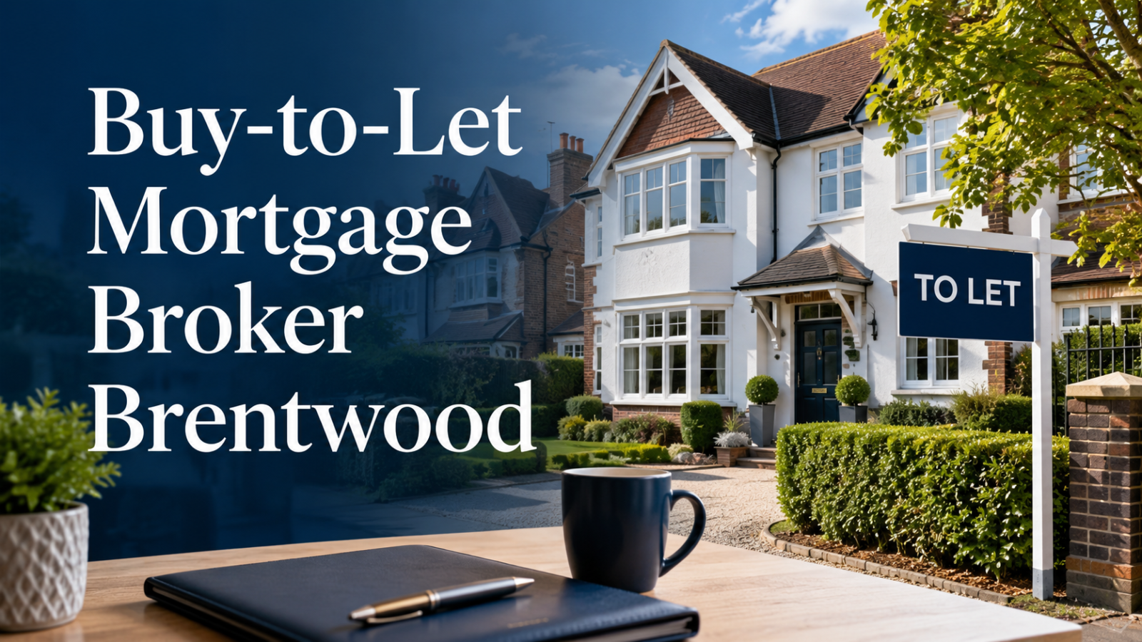 Buy-to-let mortgage broker in Brentwood with house and to let sign.